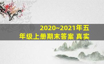 2020~2021年五年级上册期末答案 真实